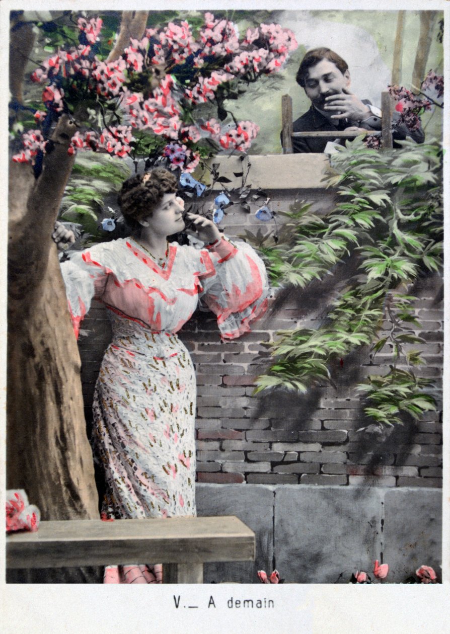 Mañana, postal francesa vintage, c1900 de Unbekannt