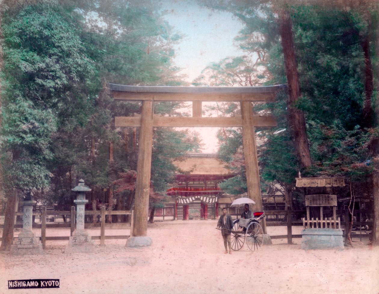 Torii, puerta del santuario, Nishigamo, Kioto, Japón de Unbekannt