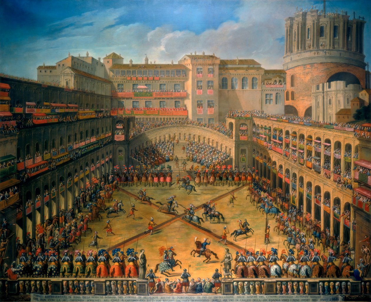 Torneo en un Patio del Vaticano, Roma, 1565 de Unbekannt
