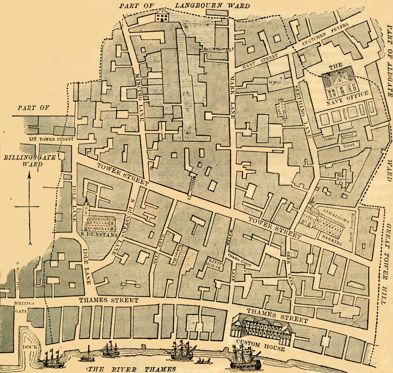 Distrito de Tower Street, c. 1872 de Unbekannt