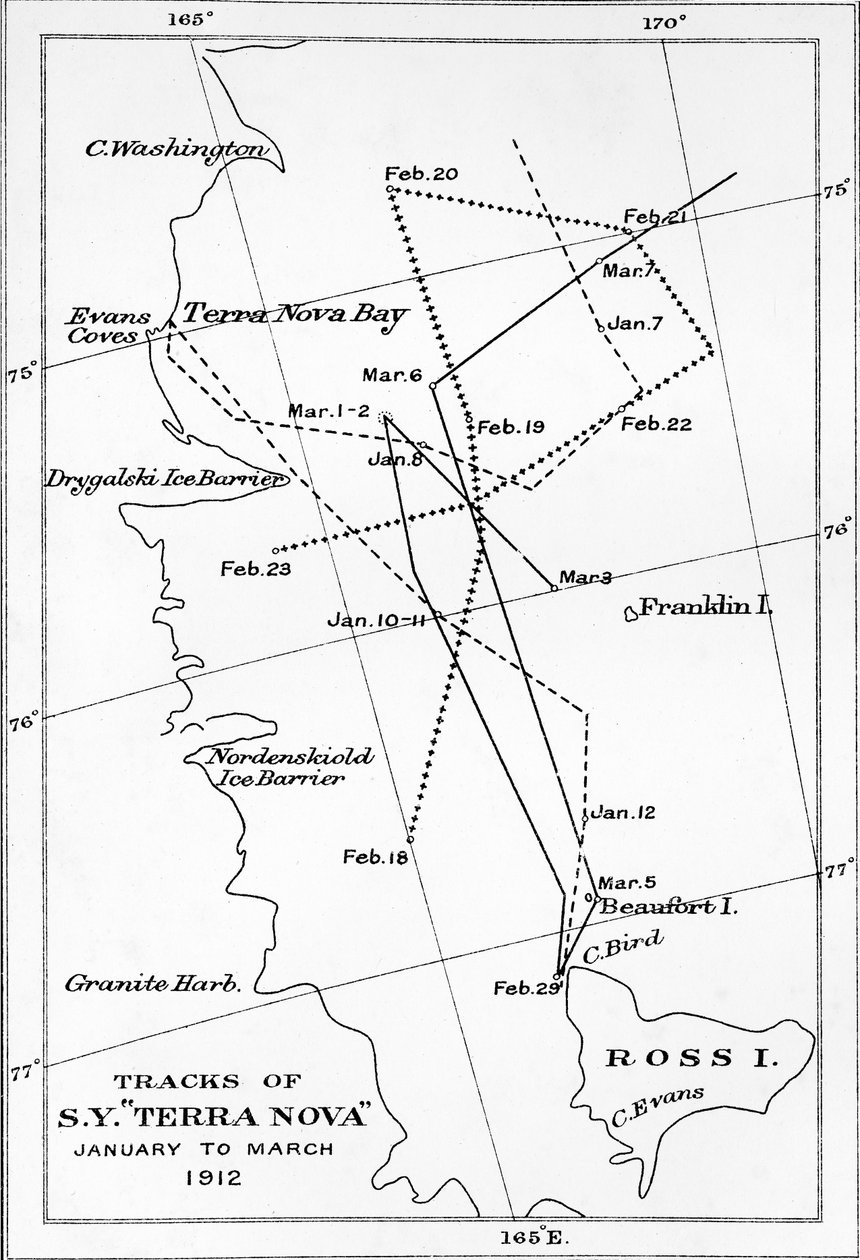 Rutas del S.Y. Terra Nova - Enero a marzo de 1912, 1913 de Unbekannt