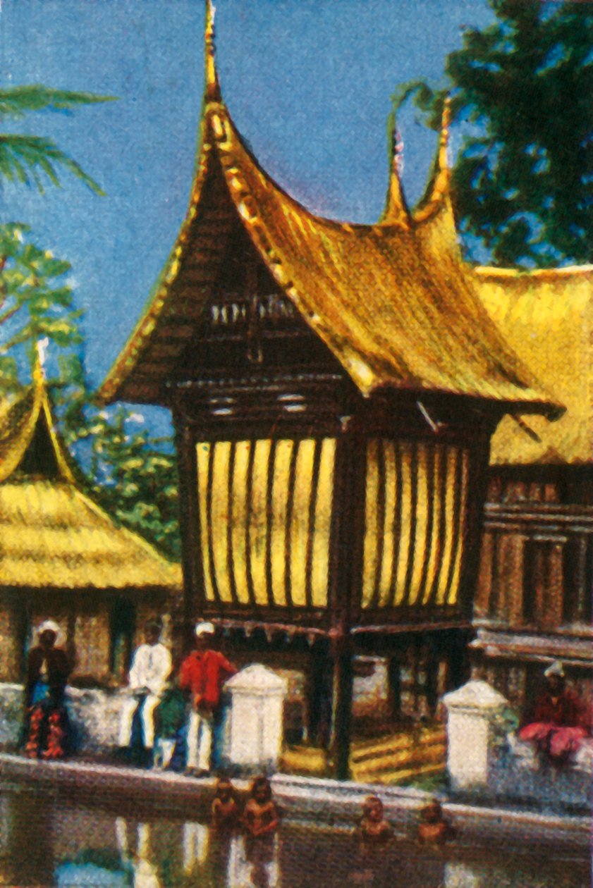 Granero tradicional de arroz con techo de paja, Padang, Sumatra, c1928 de Unbekannt