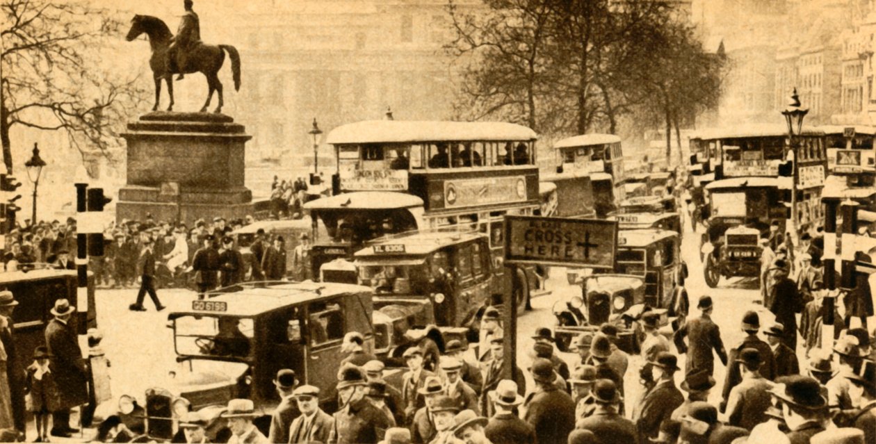 Tráfico en Trafalgar Square, Londres, 1933 de Unbekannt
