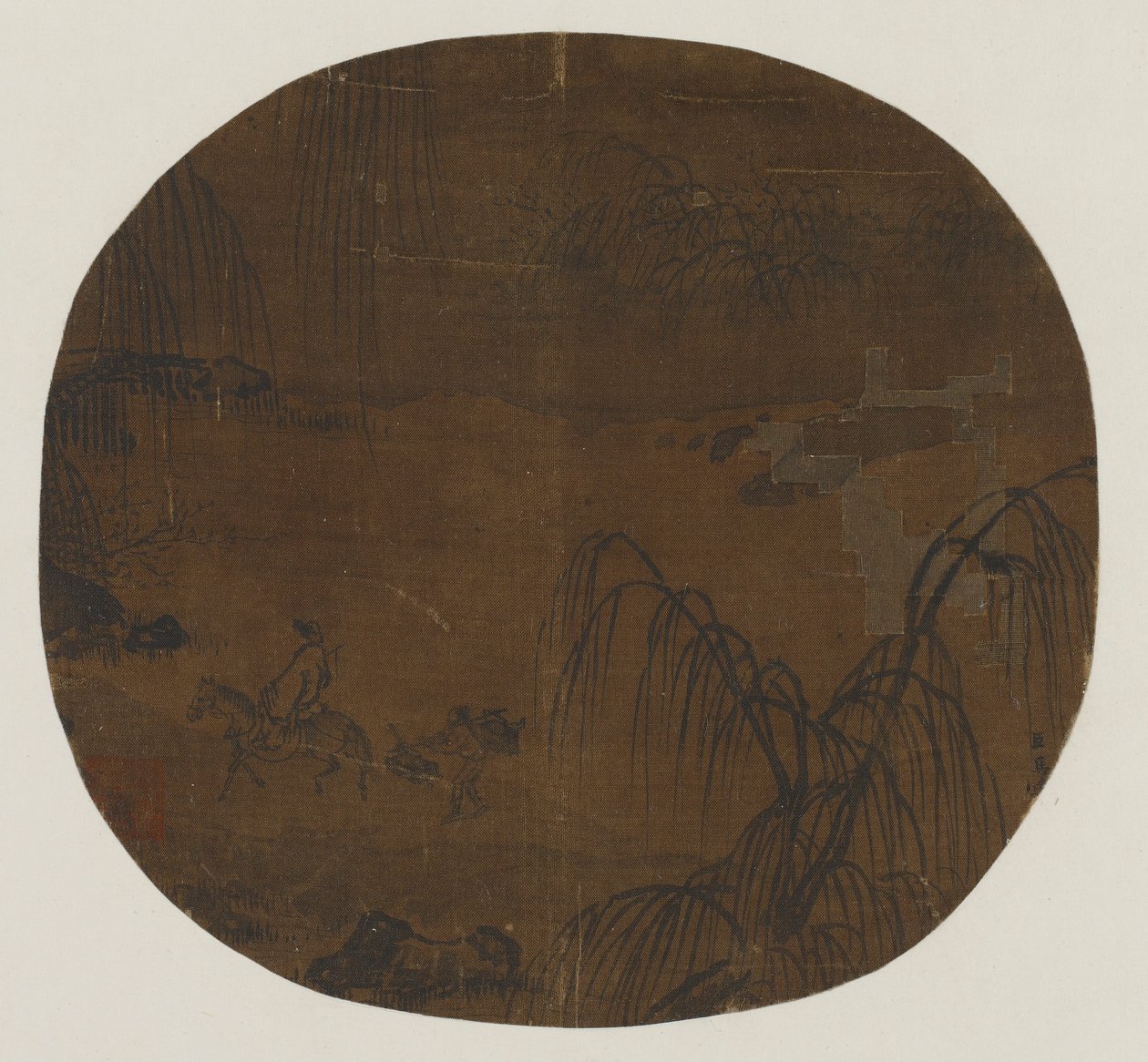 Viajeros bajo los sauces, dinastía Yuan o Ming, 1279-1644 de Unbekannt