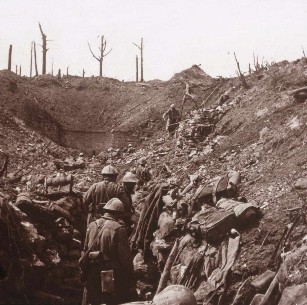 Trincheras, Fuerte Vaux, norte de Francia, c1914-c1918 de Unbekannt