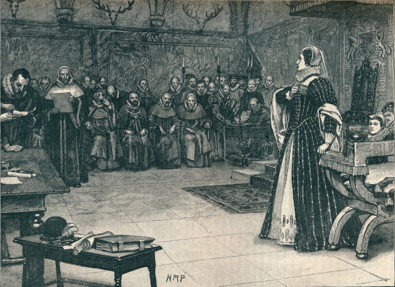 Juicio de María Reina de Escocia en el Castillo de Fotheringhay de Unbekannt