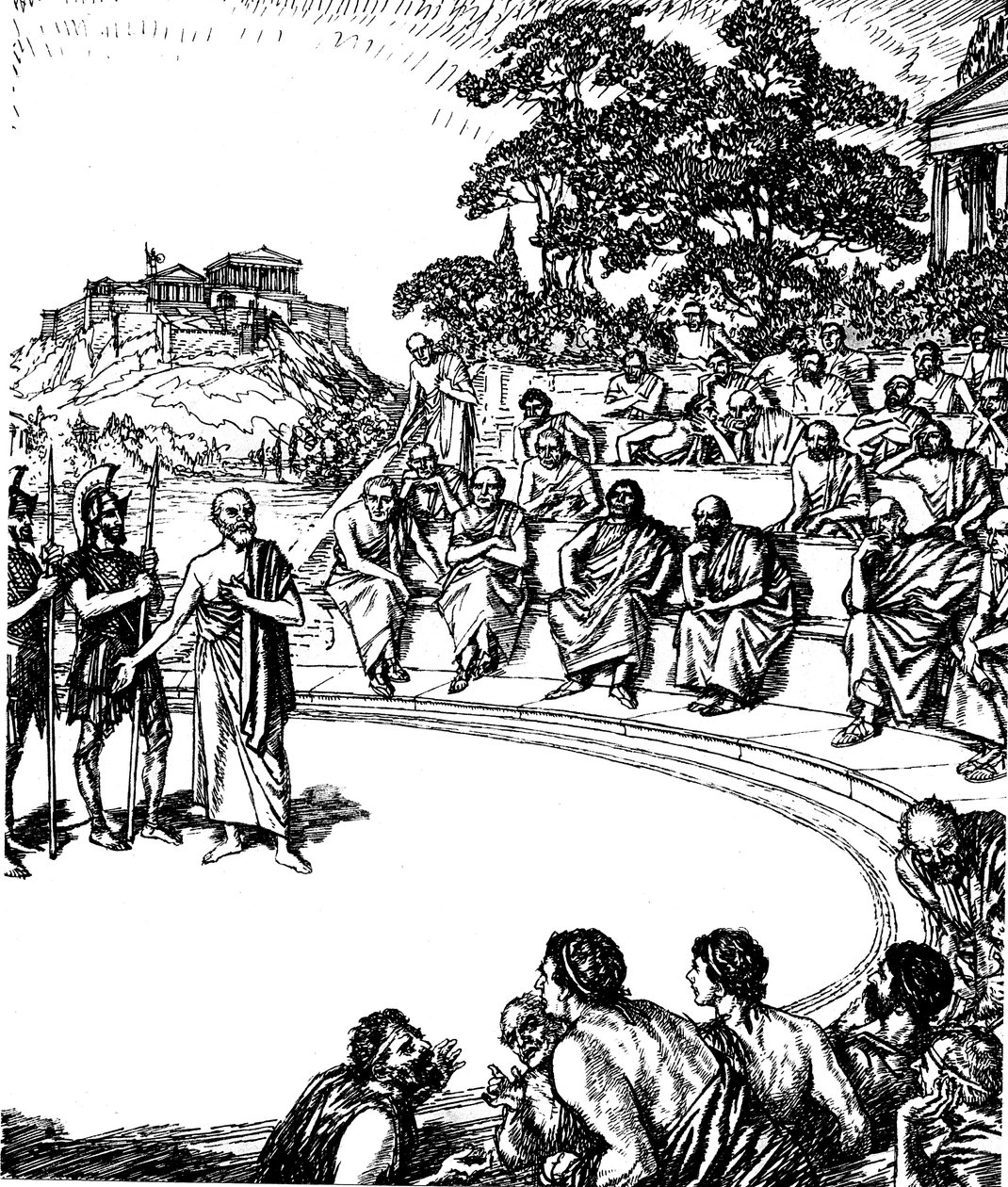 Juicio de Sócrates, filósofo griego antiguo, 399 a.C., siglo XIX de Unbekannt