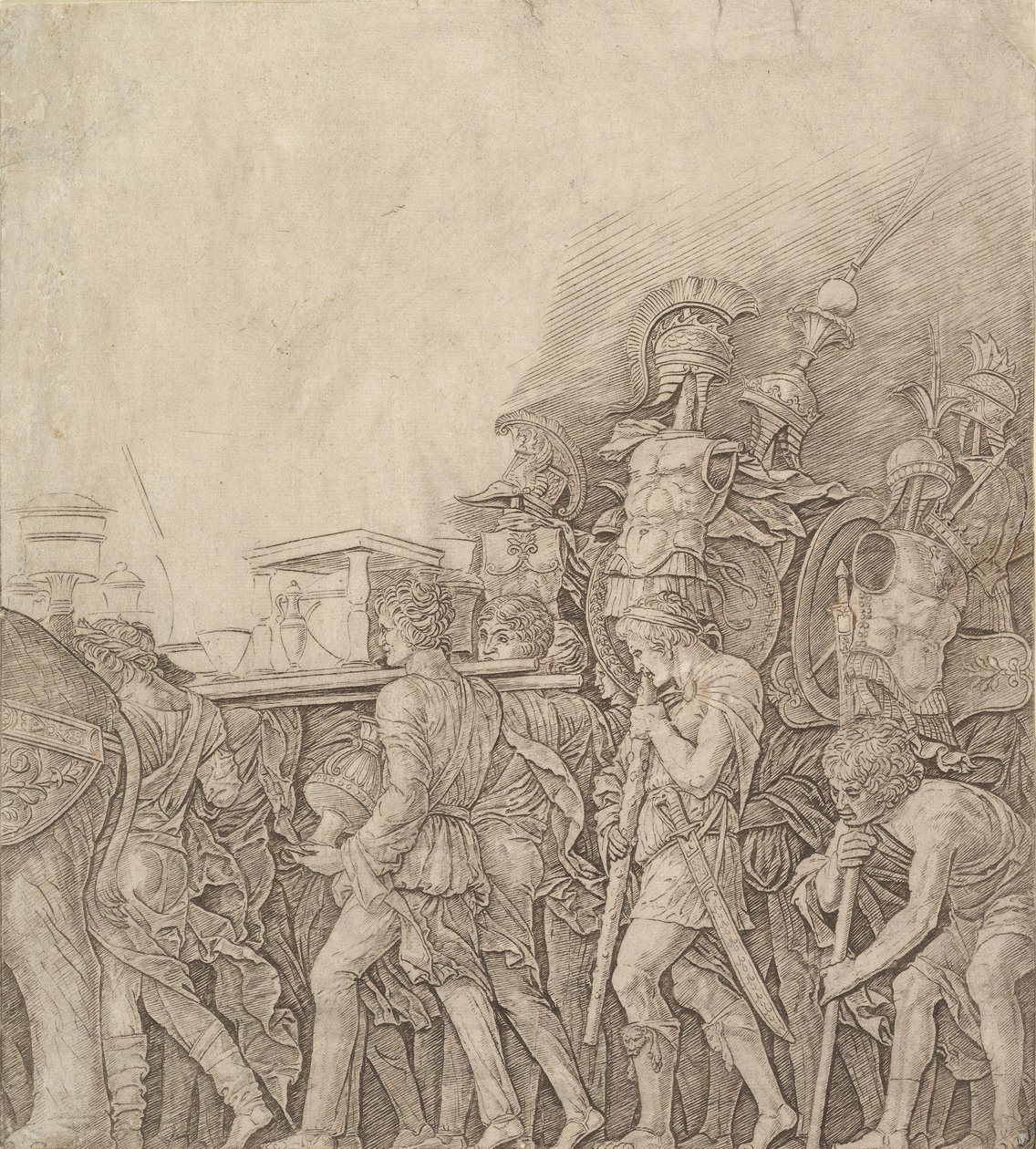 El triunfo de César: Soldados llevando trofeos, ca. 1490 de Unbekannt
