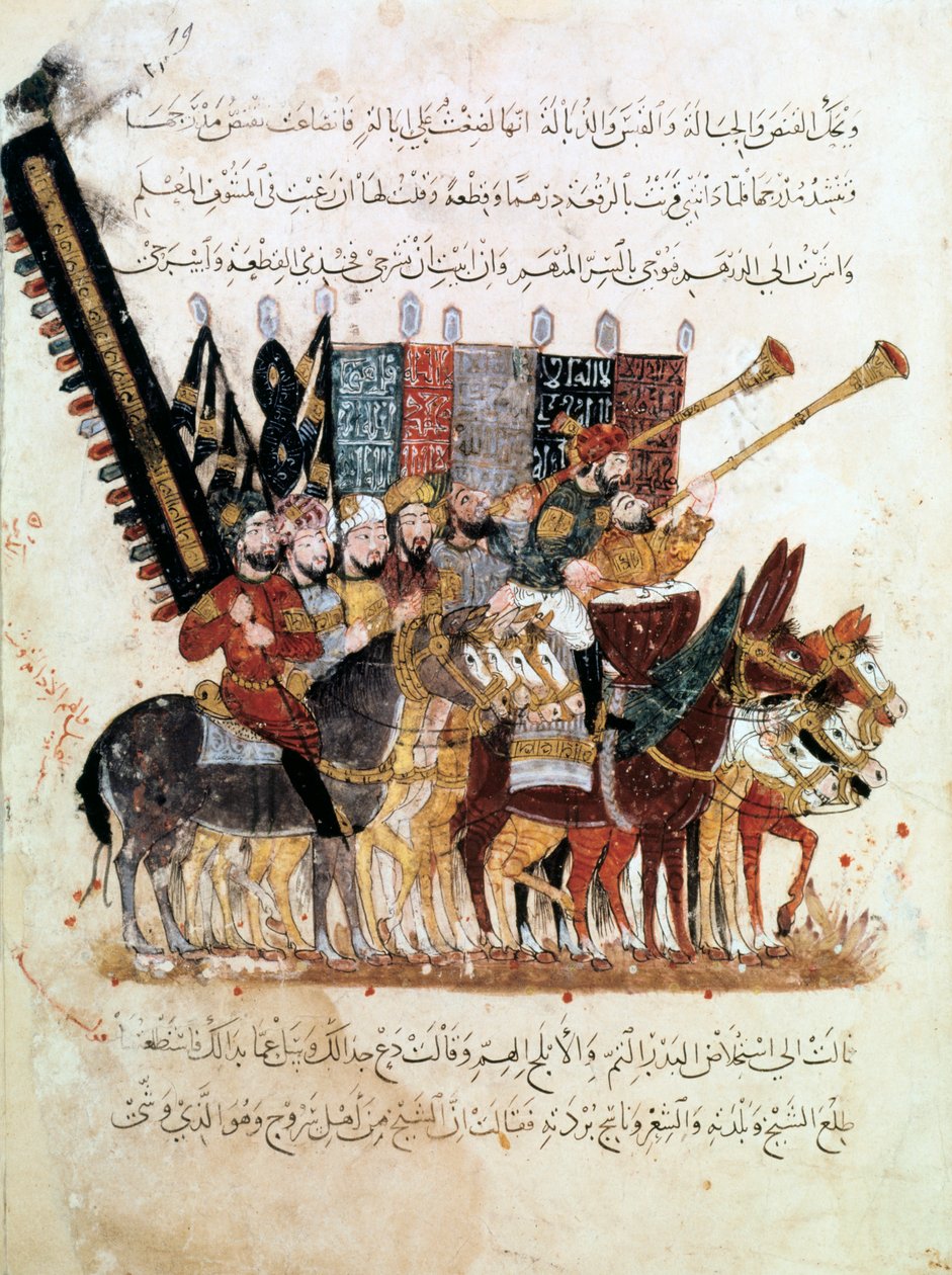 Tropa de jinetes en una ceremonia religiosa, c. 1240 de Unbekannt
