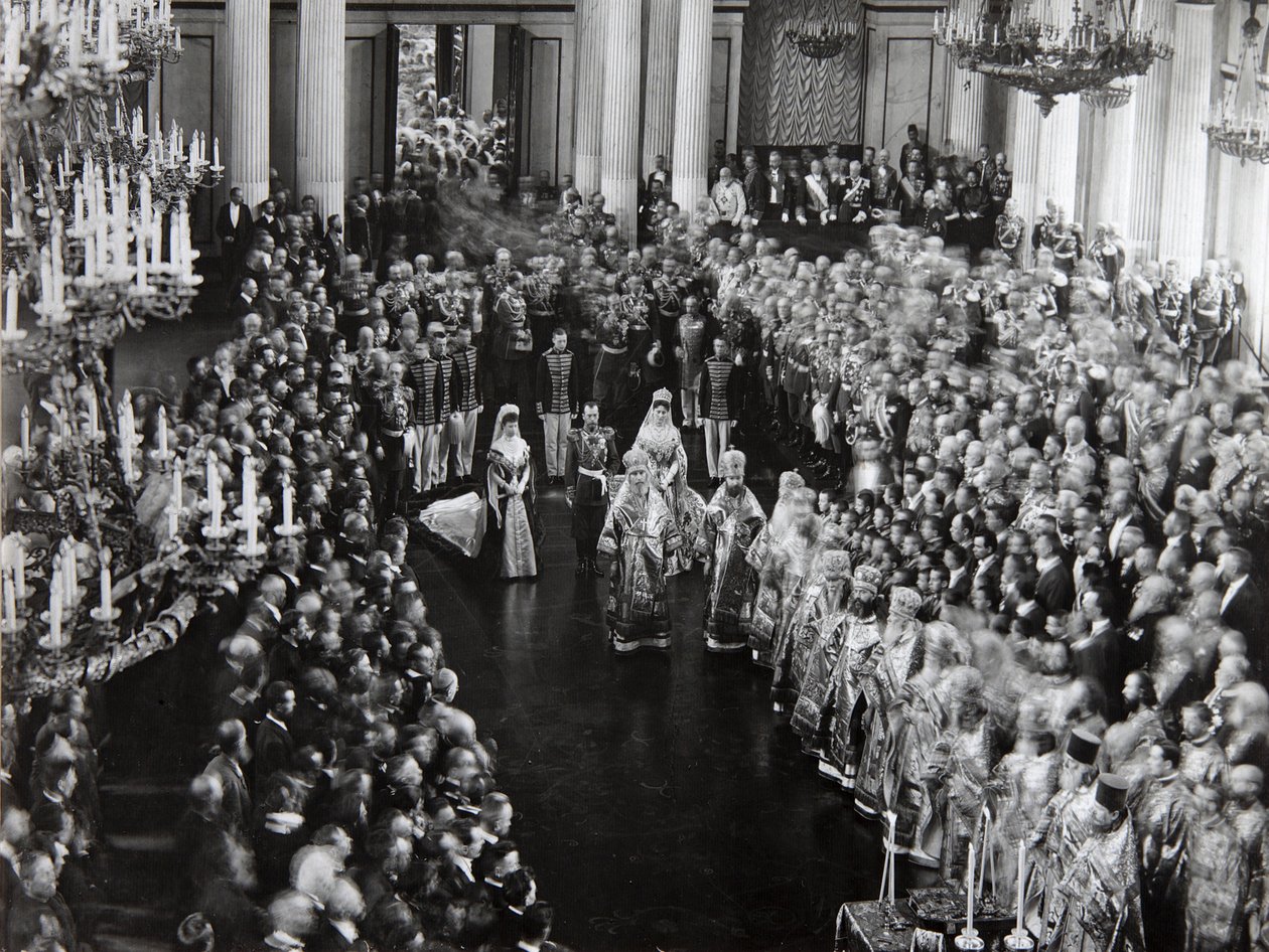 Zar Nicolás II en la ceremonia de apertura de la primera Duma, San Petersburgo, Rusia, 1906 de Unbekannt