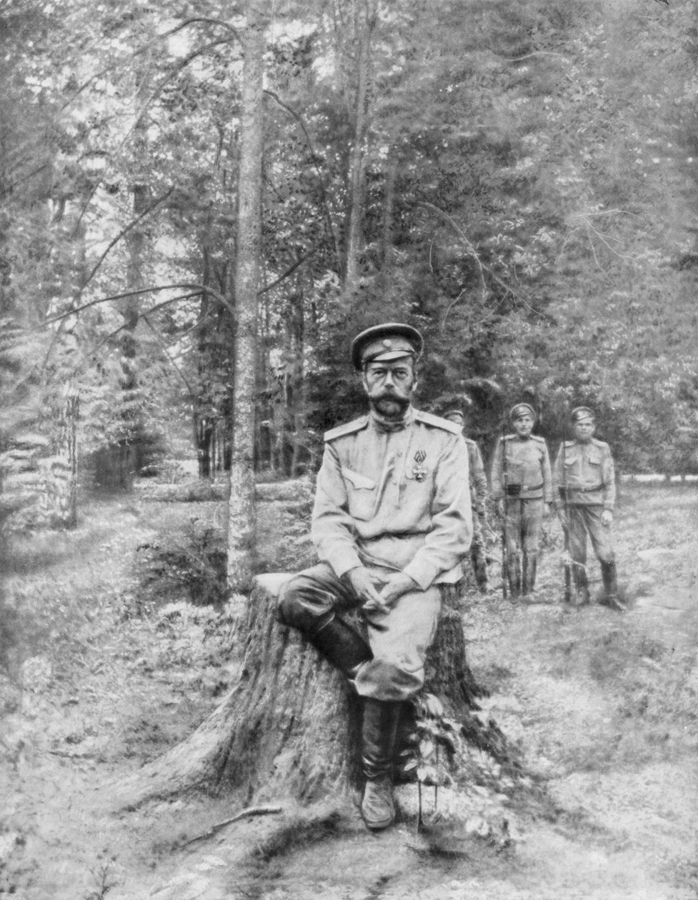El zar Nicolás II en el exilio, Tobolsk, Siberia, 13 de agosto de 1917 de Unbekannt