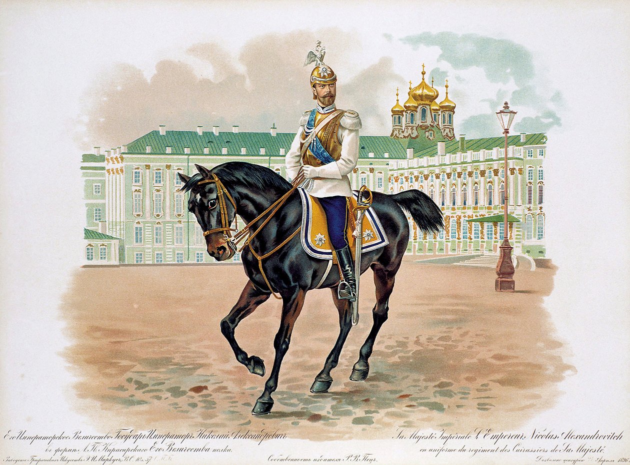 Zar Nicolás II de Rusia en el uniforme del Regimiento de Guardias de Coraceros de Su Majestad de Unbekannt