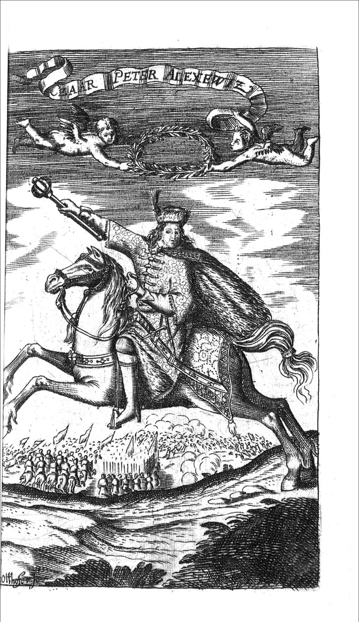 Zar Pedro I Alexeyevich de Georg Adam Schleissing Derer beyden Czaaren in Reussland Iwan und Peter Alexewiz, 1693 de Unbekannt