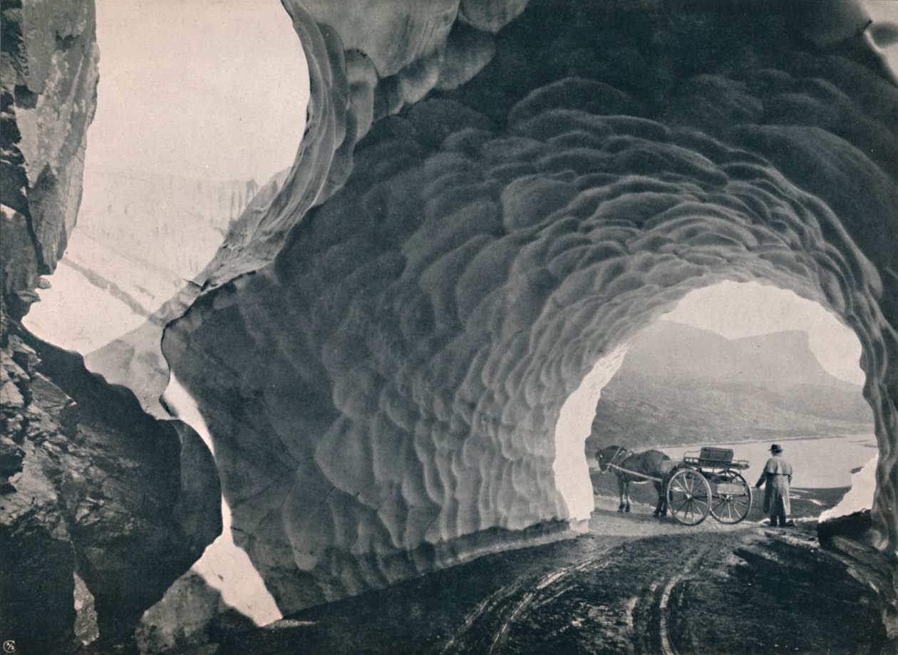 Túnel a través de la nieve, Hauklid Pass, 1914 de Unbekannt