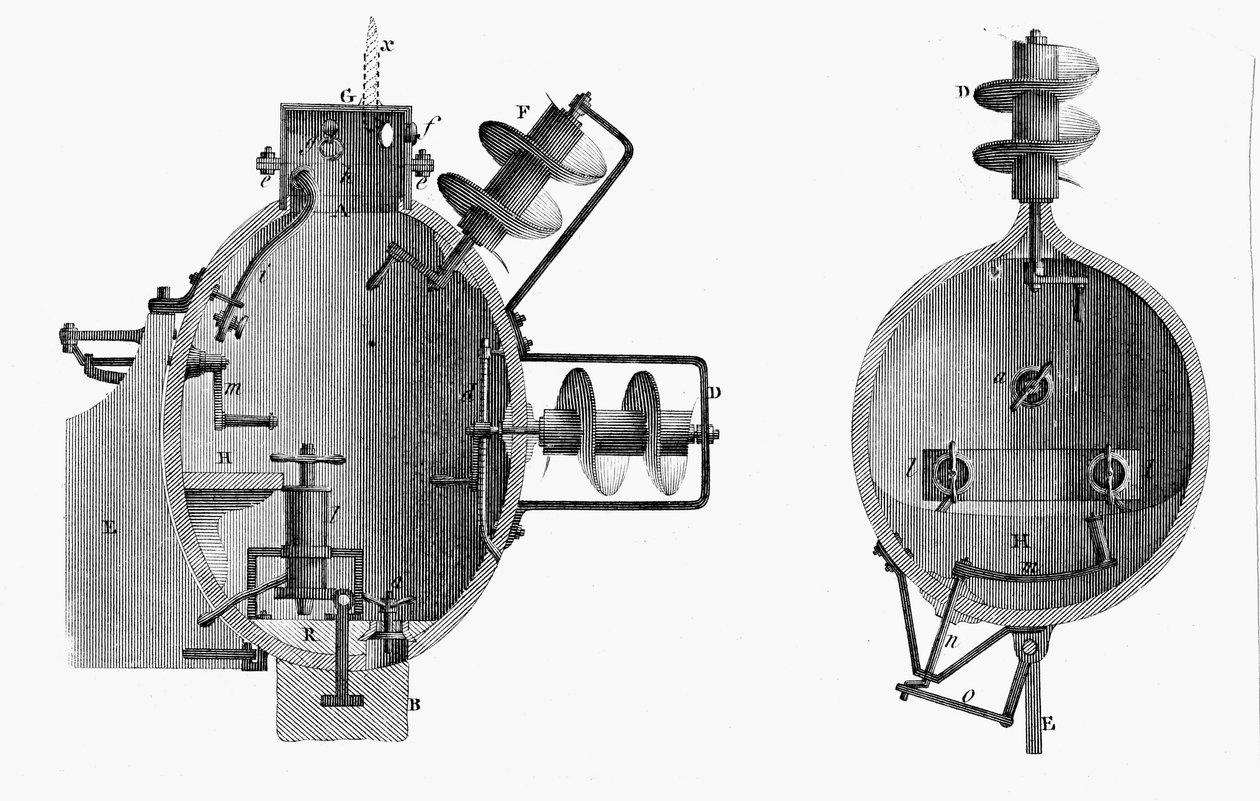 Tortuga, submarino diseñado por David Bushnell, 1787 de Unbekannt