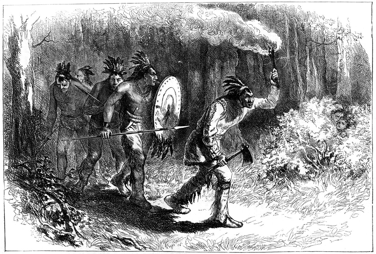 Indios Tuscarora rastreando fugitivos, finales del siglo XVII-principios del siglo XVIII, c. 1880 de Unbekannt