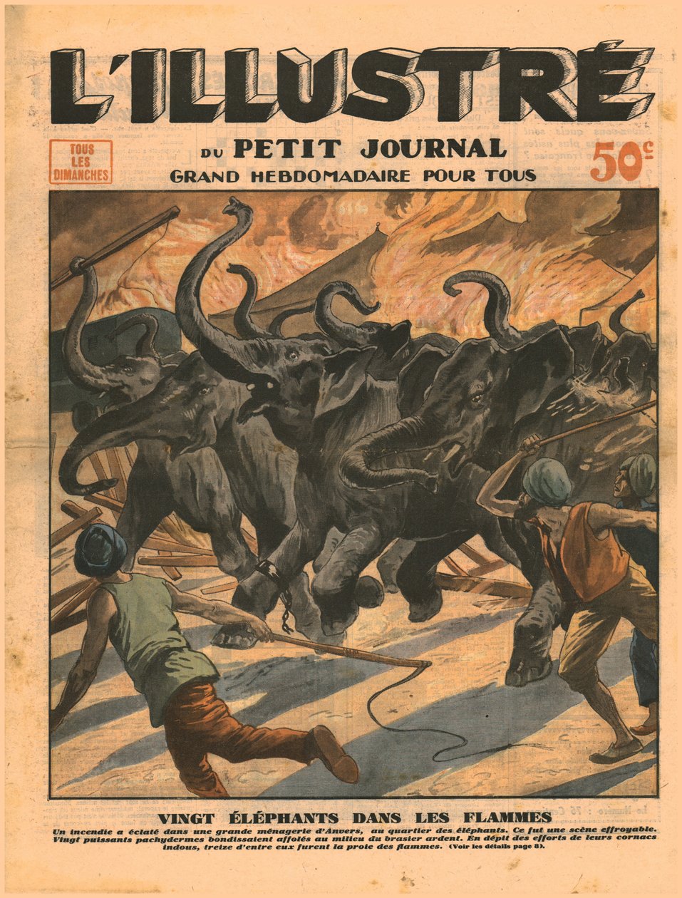 Veinte elefantes en las llamas, 1932 de Unbekannt