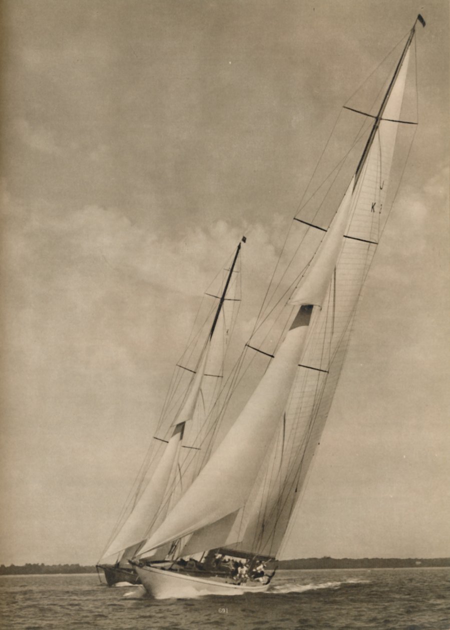 Dos yates famosos en una emocionante competencia, 1936 de Unbekannt