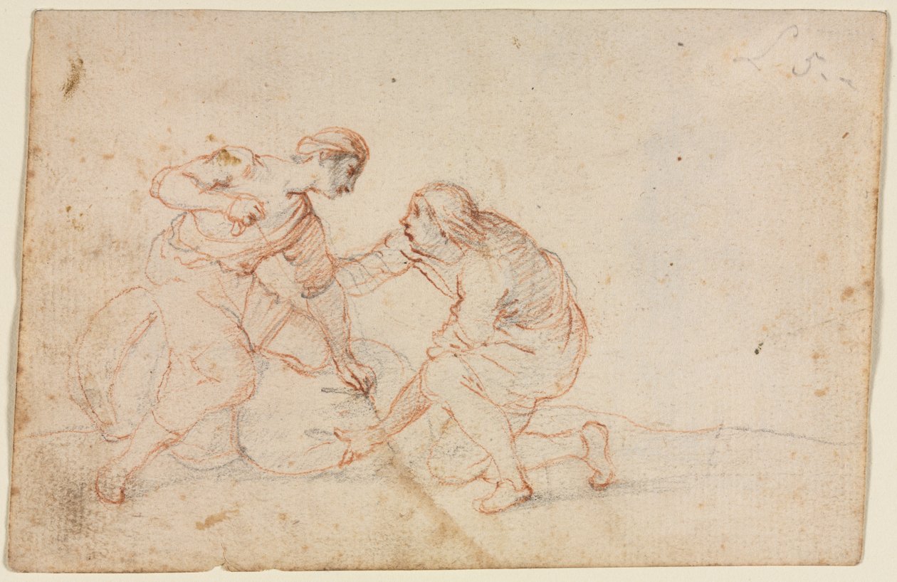 Dos hombres atando un paquete, 1600s de Unbekannt