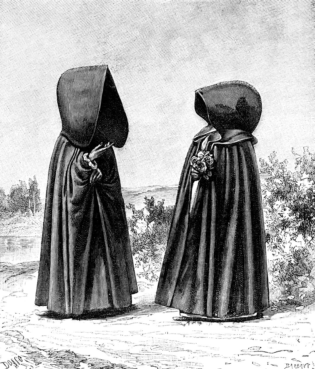 Dos mujeres con capucha de Faial, Portugal, y San Miguel, España, c1900s de Unbekannt