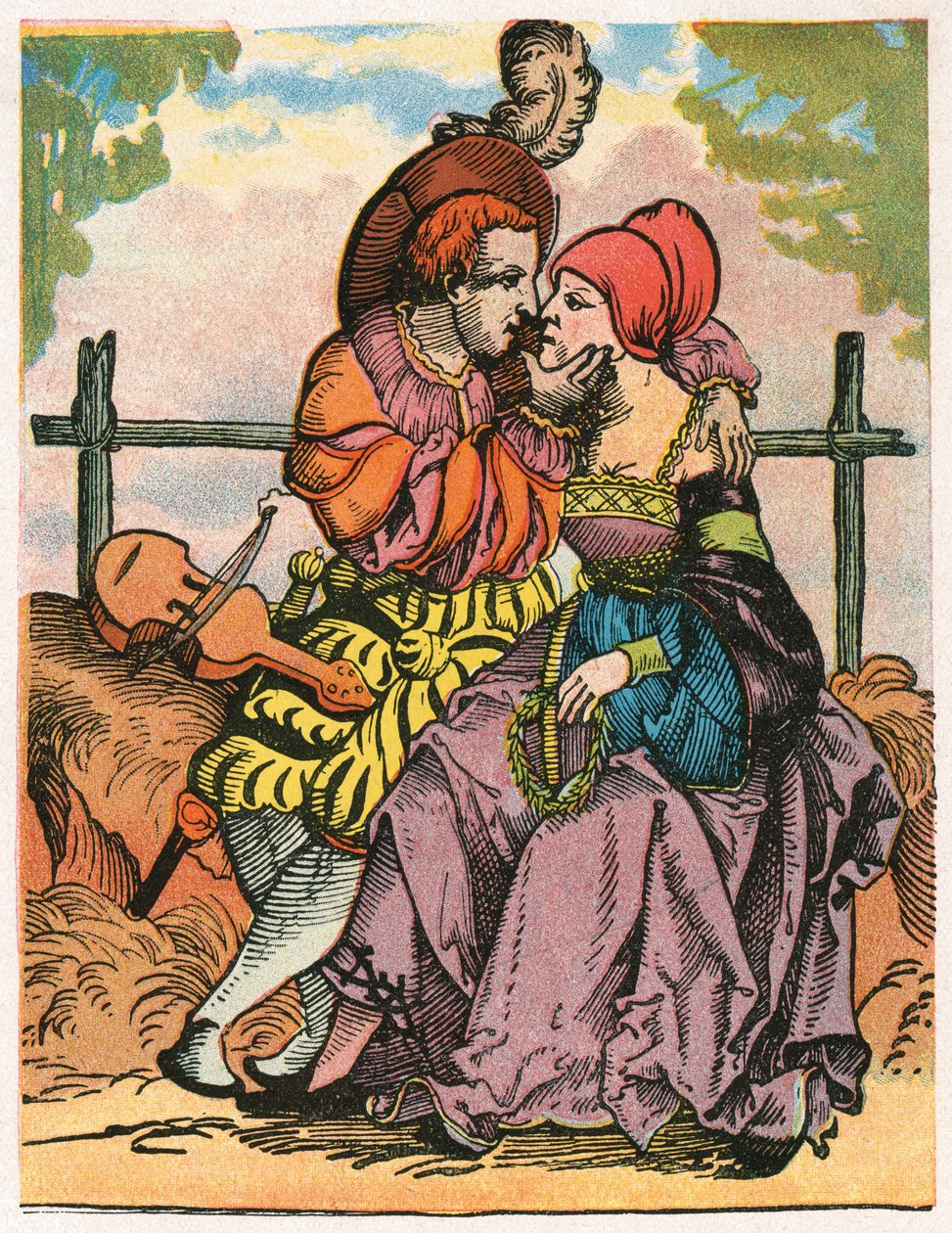 Dos amantes, siglo XVI de Unbekannt