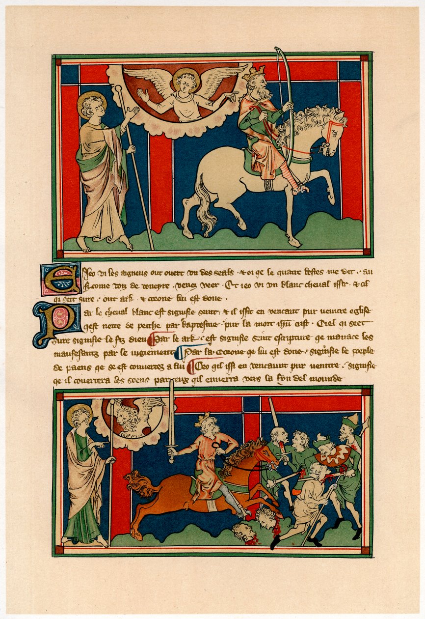 Dos de los Jinetes del Apocalipsis, principios del siglo XIV de Unbekannt