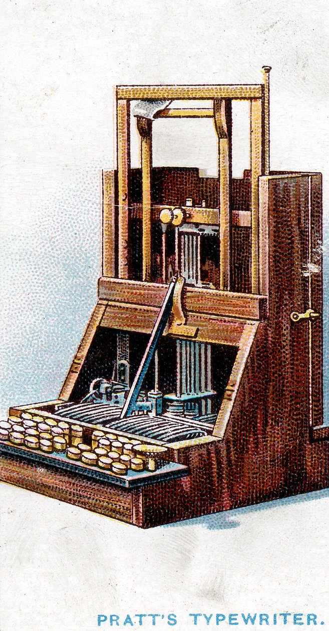 Máquina de escribir patentada por John Pratt en 1866 de Unbekannt