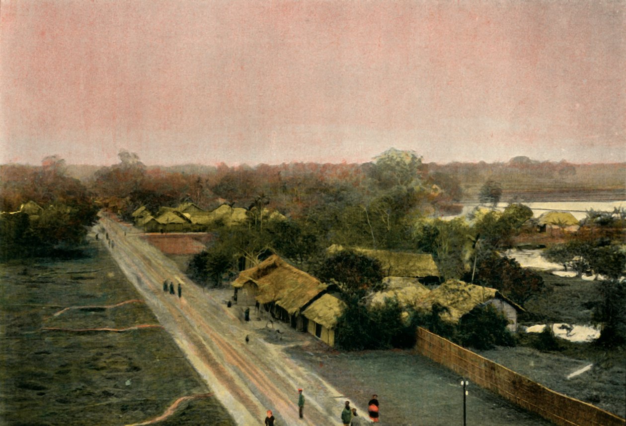 Un Village Tonkinois, Pueblo en Tonkin, 1900 de Unbekannt