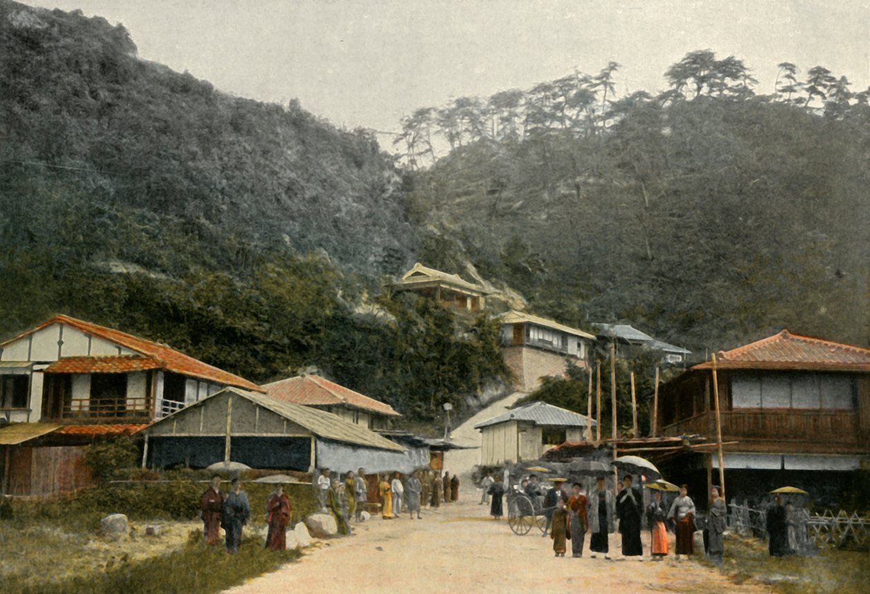 Une Rue A Nunobiki, Pres De Kobe, Un camino en Nunobiki, cerca de Kobe, 1900 de Unbekannt