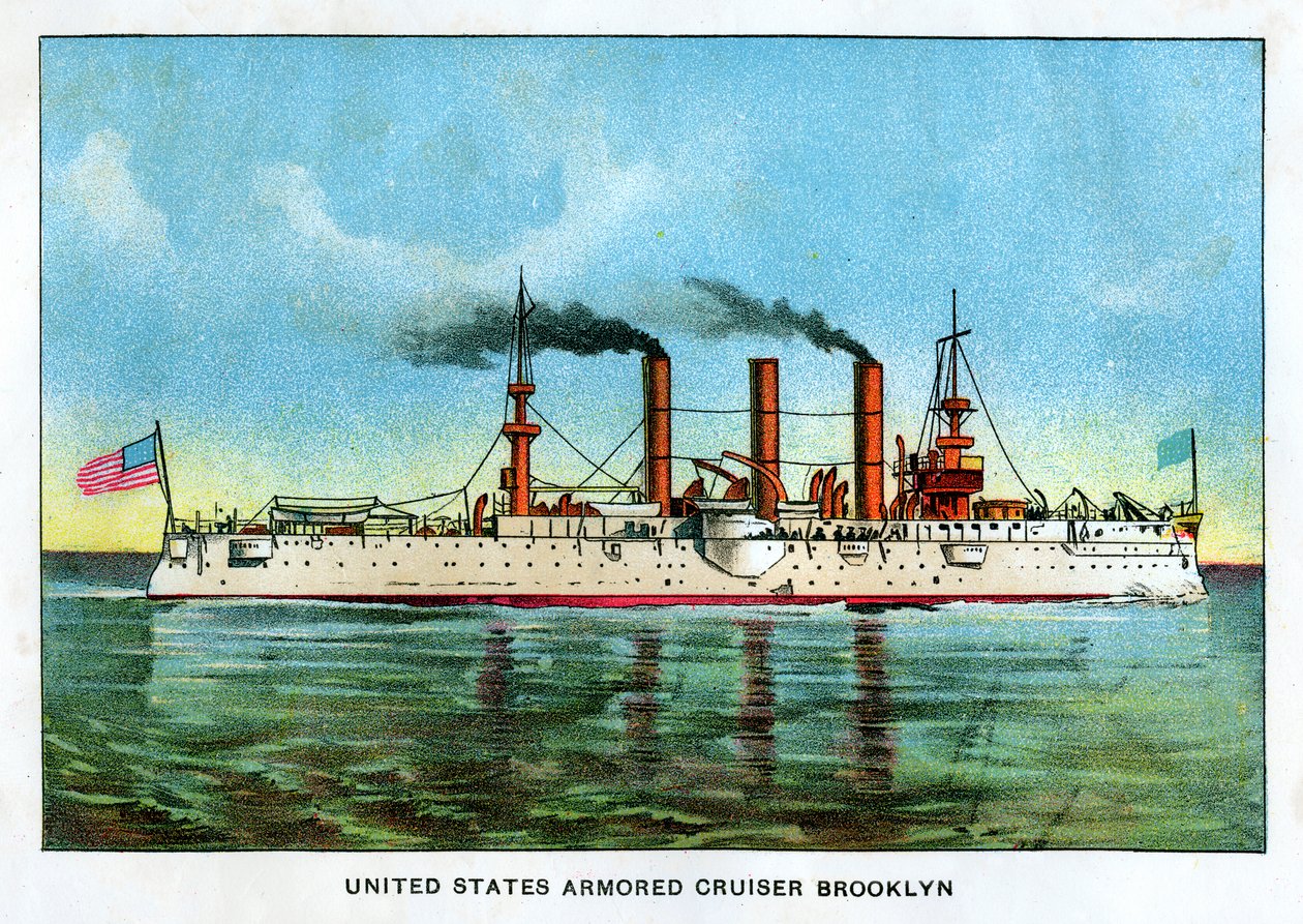 Crucero Acorazado de los Estados Unidos Brooklyn, c1890s de Unbekannt