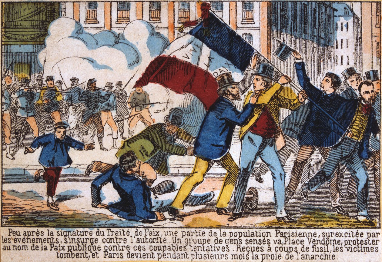 Levantamiento que llevó al establecimiento de la Comuna de París, 1871 de Unbekannt