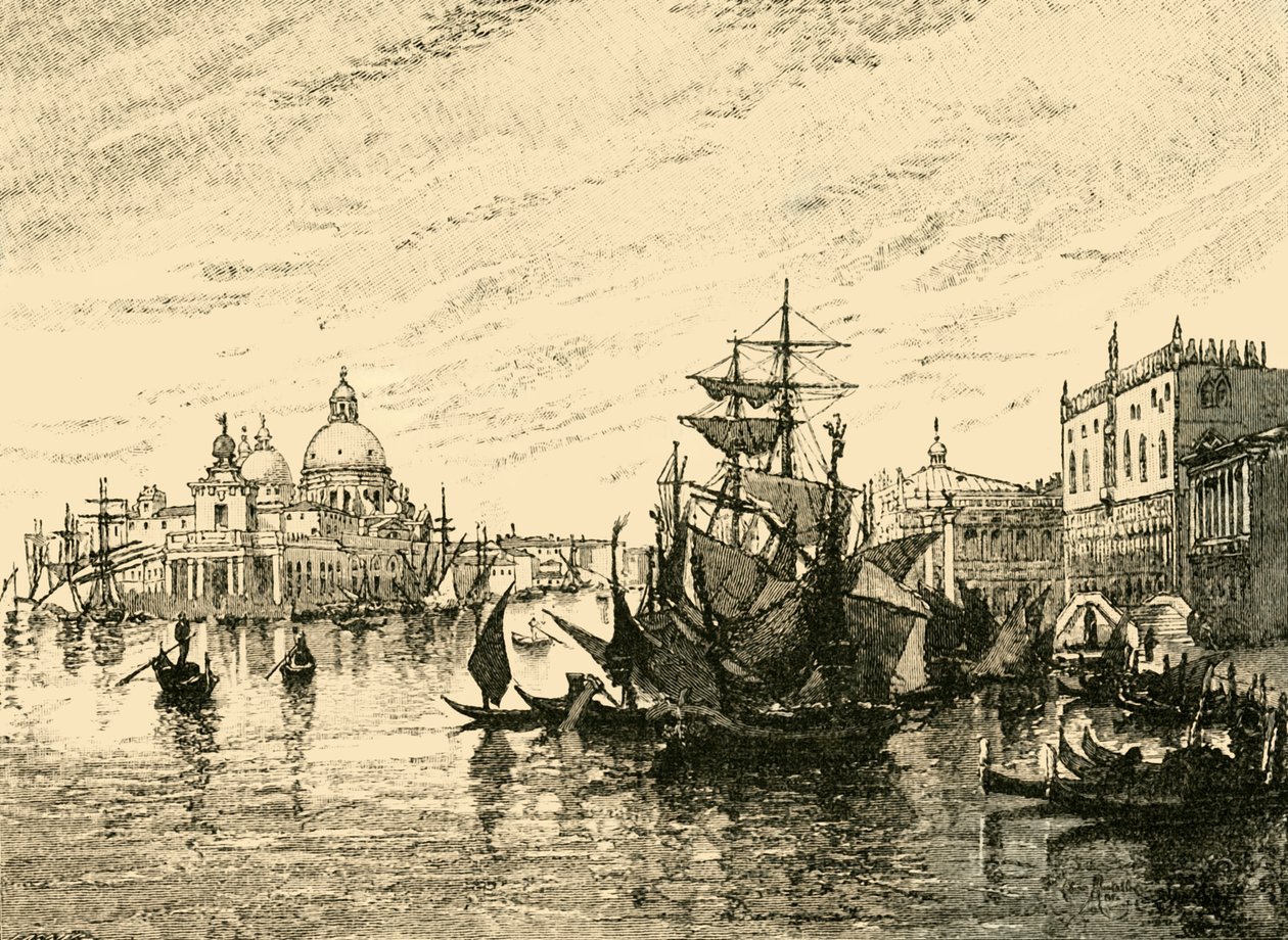 Venecia: Vista desde la Riva Degli Schiavoni, 1890 de Unbekannt