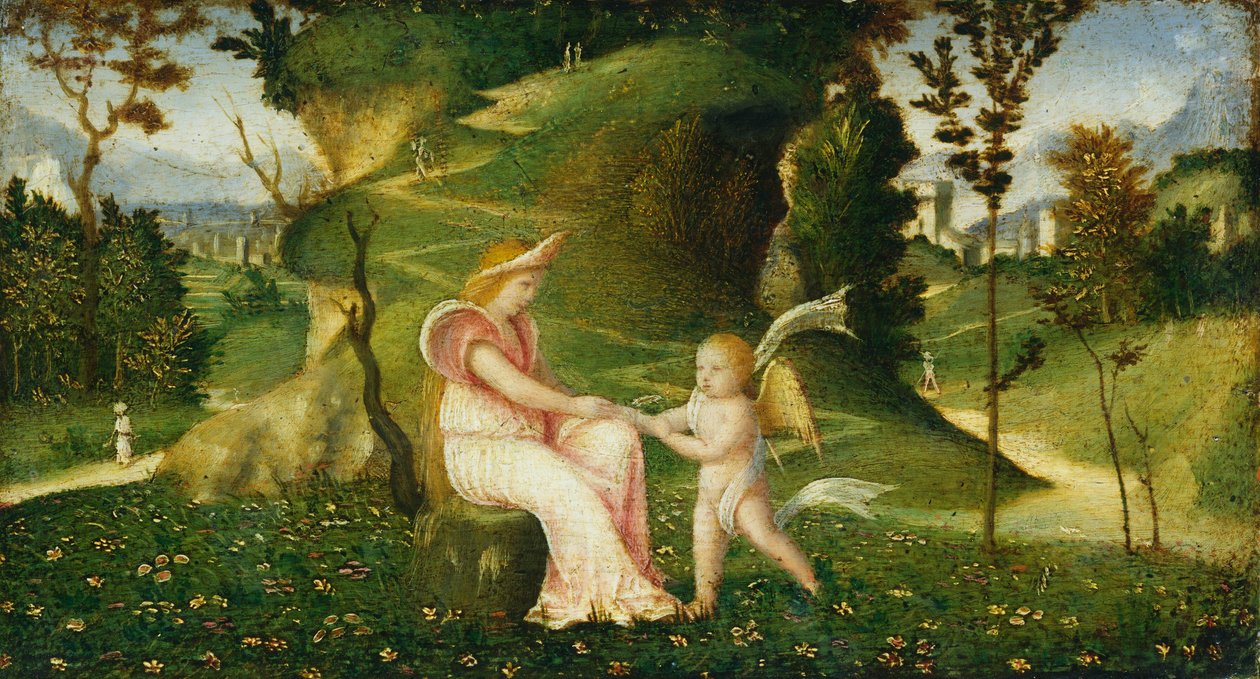 Venus y Cupido en un paisaje, c. 1505-1515 de Unbekannt