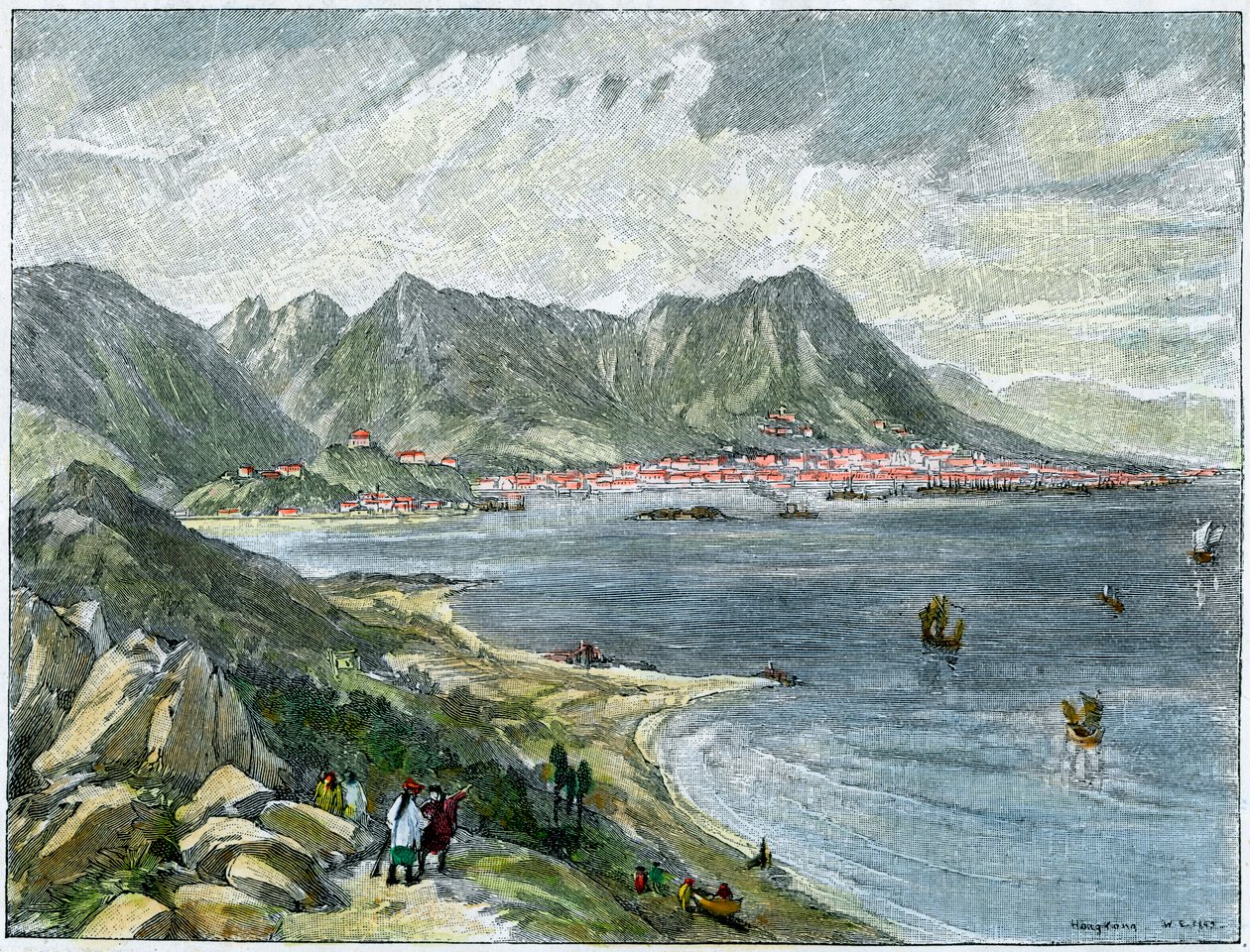 Victoria, Hong Kong, desde el continente chino, c1890 de Unbekannt