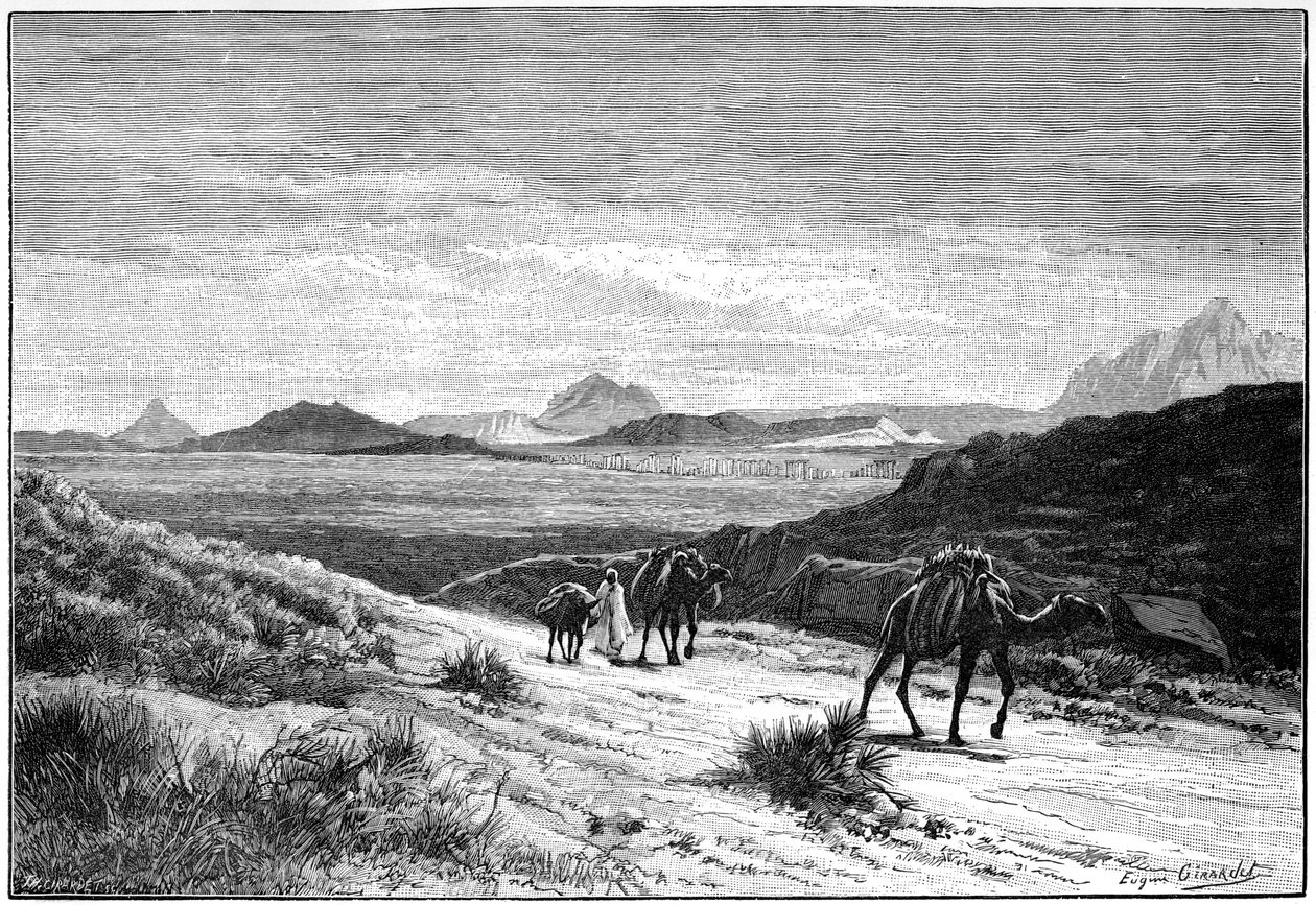 Vista desde el paso de Tellat, Túnez, c1890 de Unbekannt