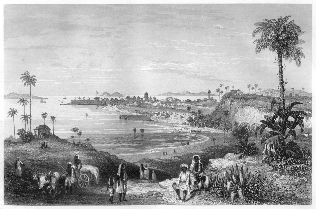Vista de Bombay mostrando el fuerte de Unbekannt