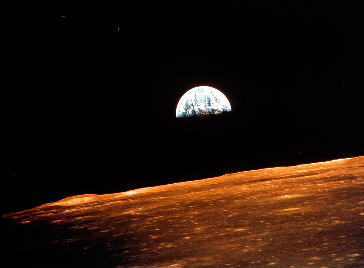 Vista de la Tierra desde el Apolo 10 orbitando la Luna, 1969 de Unbekannt