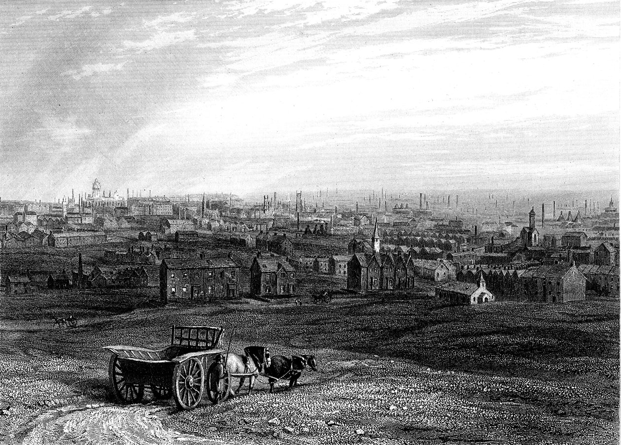 Vista de Leeds, Yorkshire, principios del siglo XIX de Unbekannt