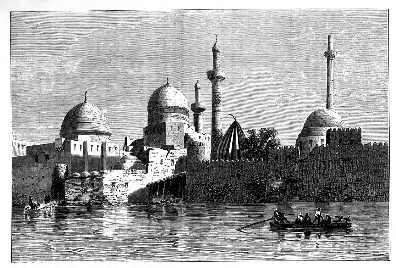 Vista de Mosul desde el río Tigris, Irak, c. 1890 de Unbekannt
