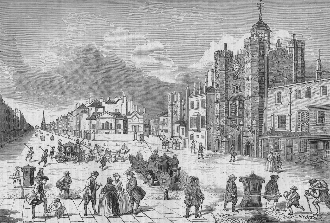 Vista del Palacio de St. James, Westminster, Londres, en la época de la reina Ana, c1710 1878 de Unbekannt