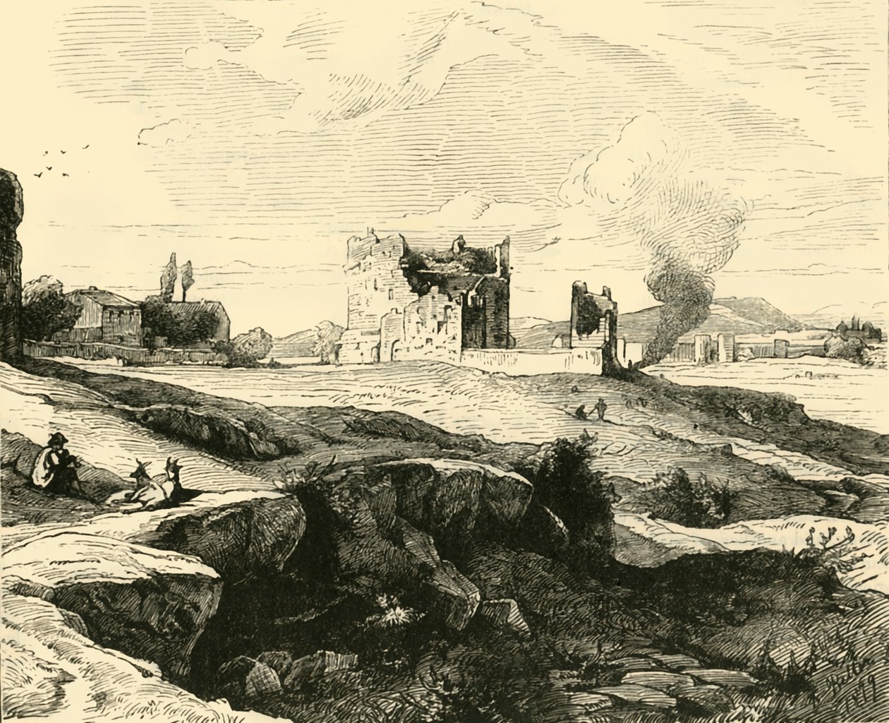 Vista de la Campagna desde la Via Appia, 1890 de Unbekannt