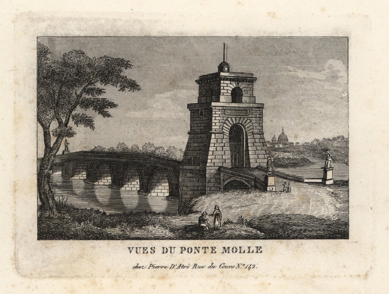 Vista del Puente Milvio, Roma de Unbekannt