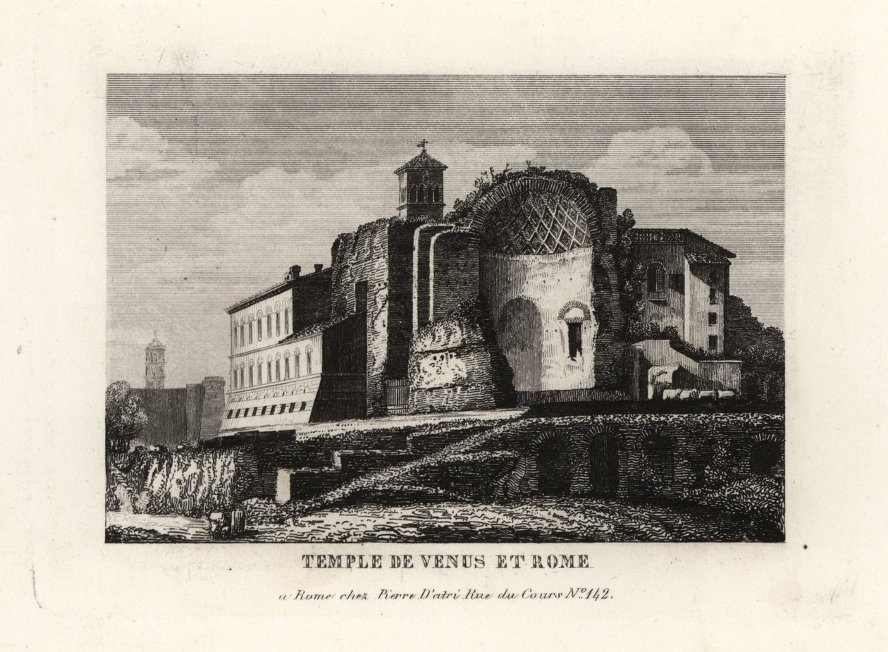 Vista del Templo de Venus y Roma, Templum Veneris et Romae, Roma de Unbekannt