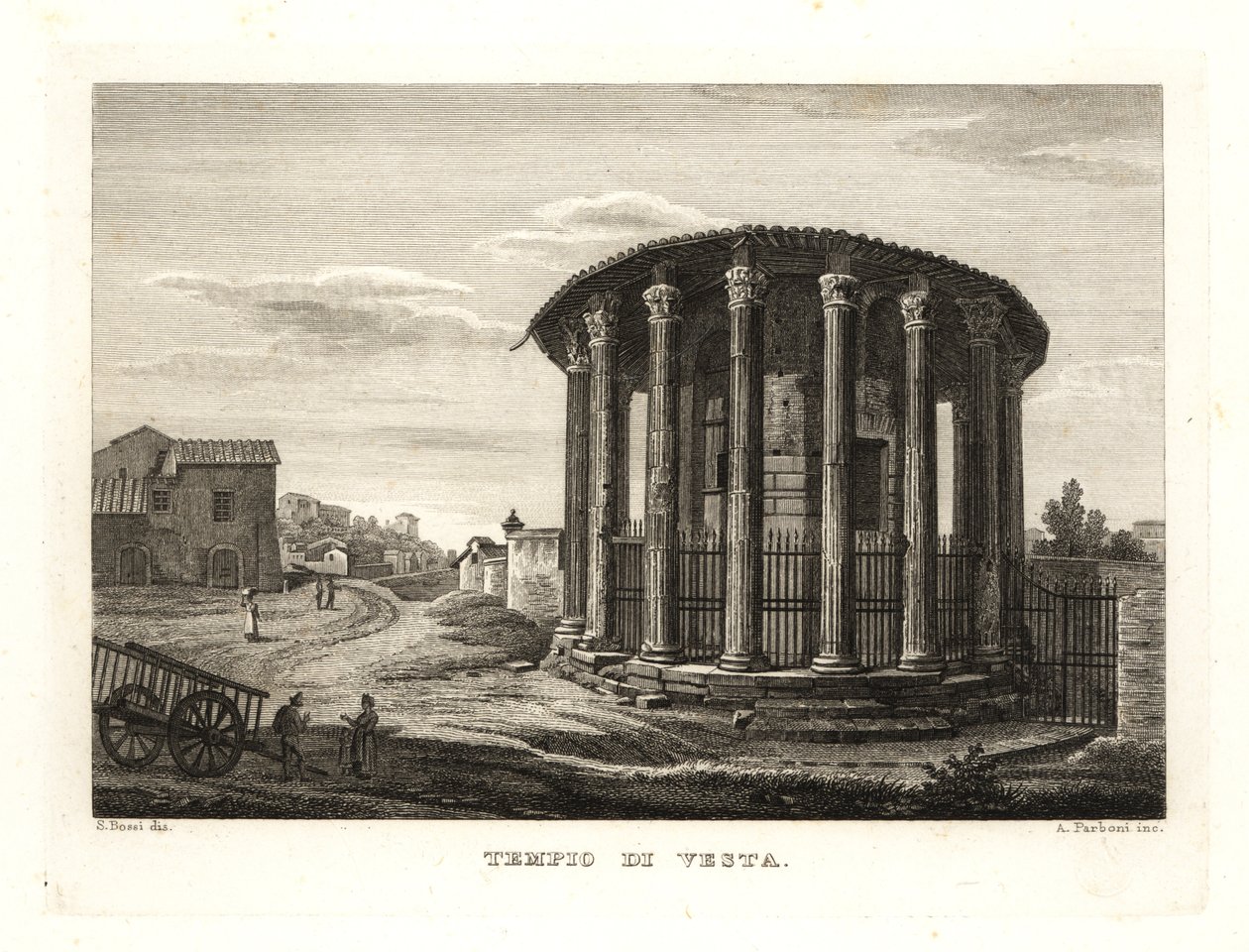 Vista del Templo de Vesta, Tempio di Vesta, Roma de Unbekannt