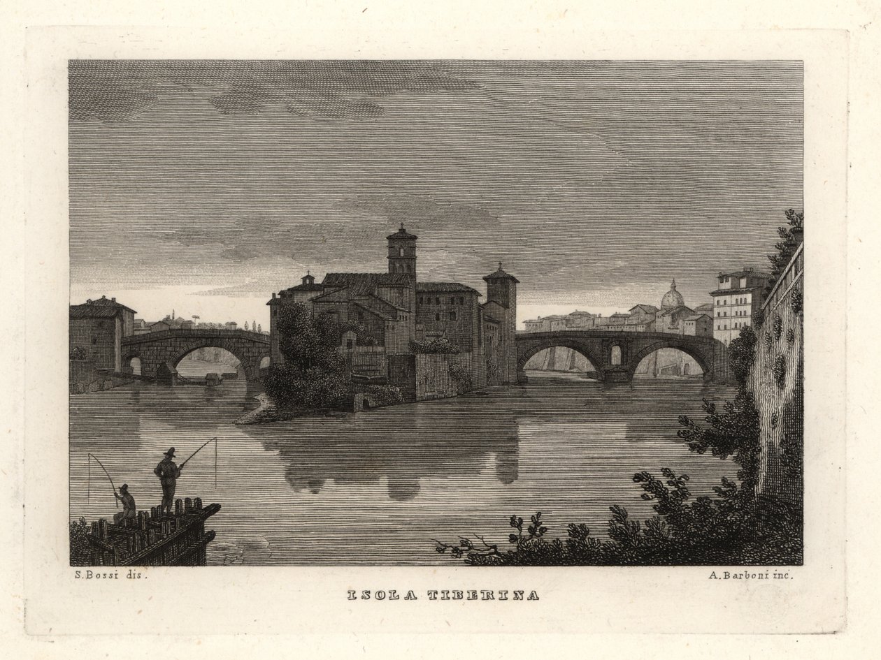 Vista de la Isla Tiberina, Isola Tiberina, Roma de Unbekannt