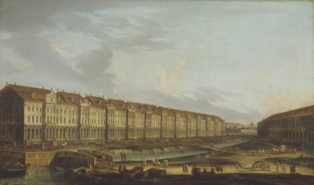 Vista del edificio de las Doce Colegias en San Petersburgo, mediados del siglo XVIII de Unbekannt
