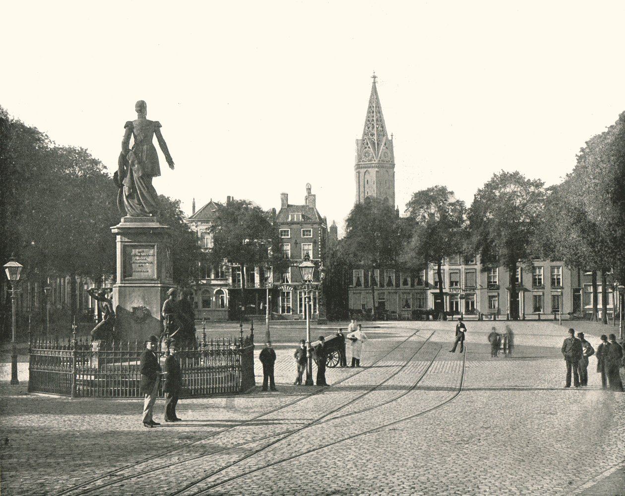 Vista de la Plaza Vyverberg, La Haya, Países Bajos, 1895 de Unbekannt