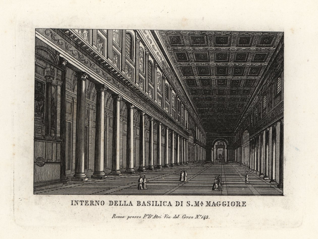 Vista del interior de la Basílica de Santa María la Mayor, Iglesia de Santa María la Mayor, Roma de Unbekannt