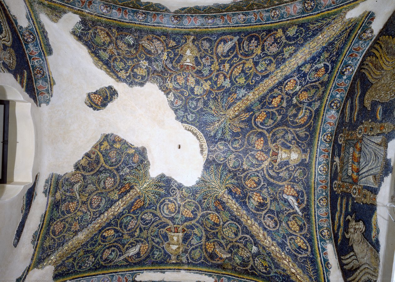 Vista del techo abovedado, de la Cappella di Santa Matrona de Unbekannt