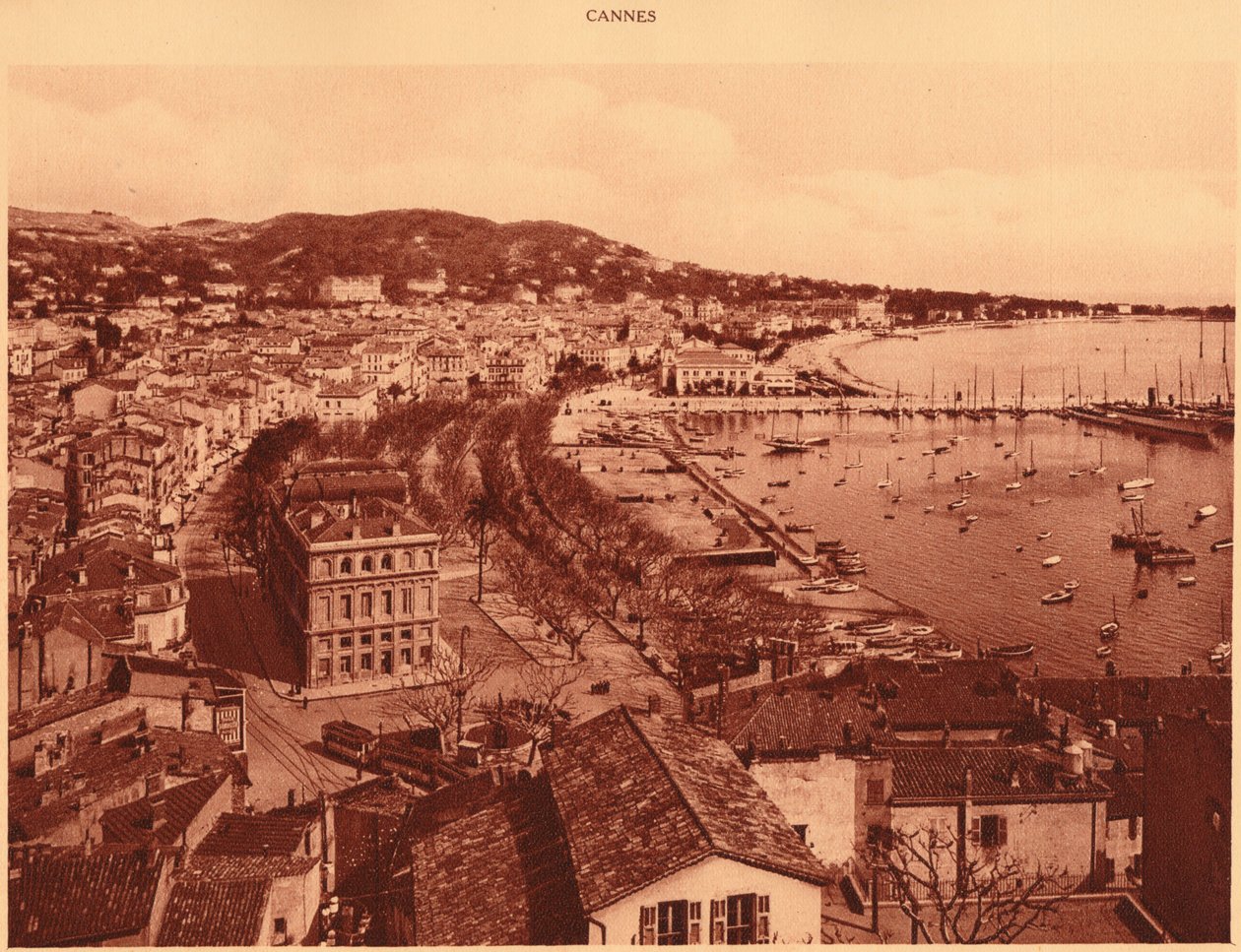Vista tomada desde el Mont Chevalier, Cannes, 1930 de Unbekannt